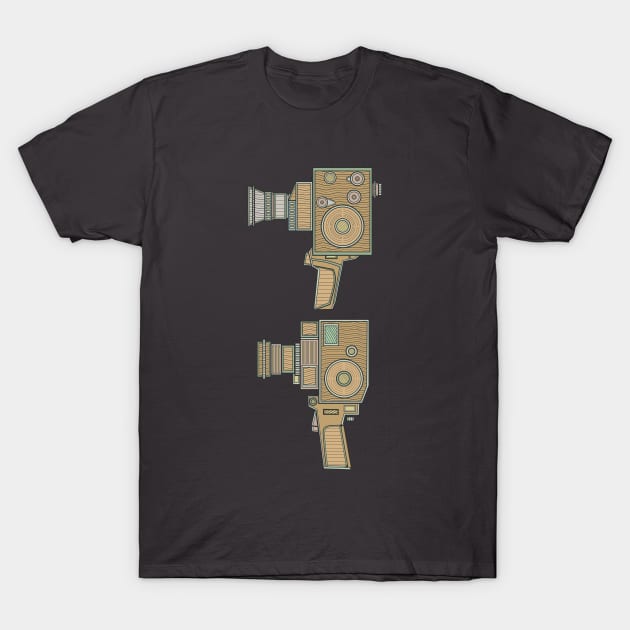 Brown Vintage Video Camera T-Shirt by milhad